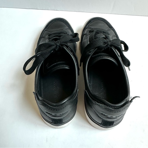 Rag & Bone RB Army Low Black Leather Sneaker 36.5 6.5 - Picture 6 of 14